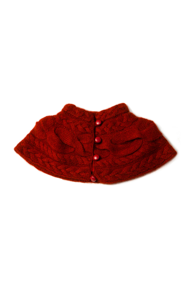 Qiviuk, Merino & Silk Yesabella cape in red by Qiviuk Boutique