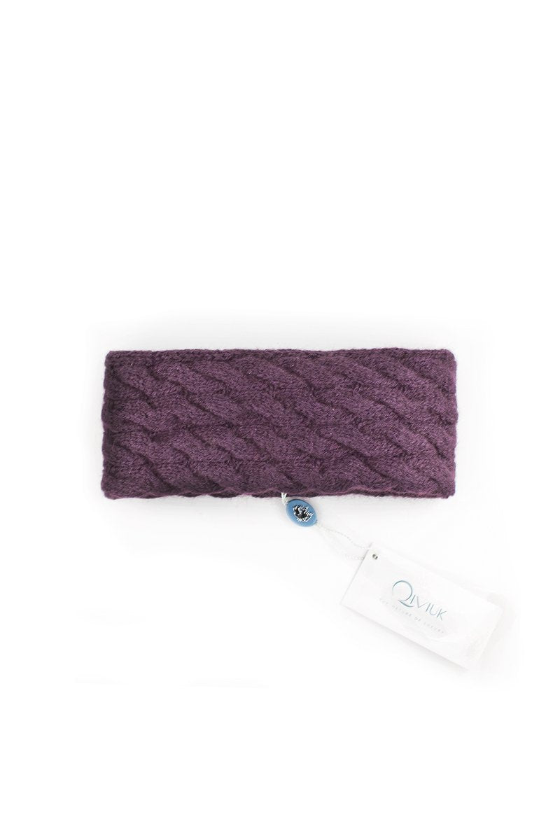 Qiviuk Cable headband in purple by Qiviuk Boutique