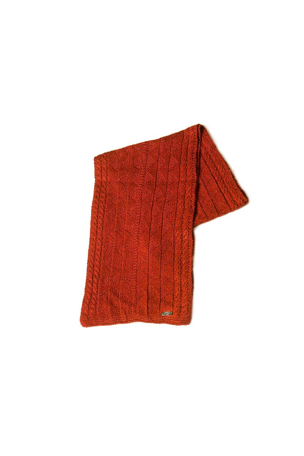Bison, Merino & Silk Rogelio unisex scarf in red made by Qiviuk Boutique